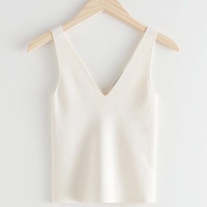 & other stories White Rib Knit Tank Top
